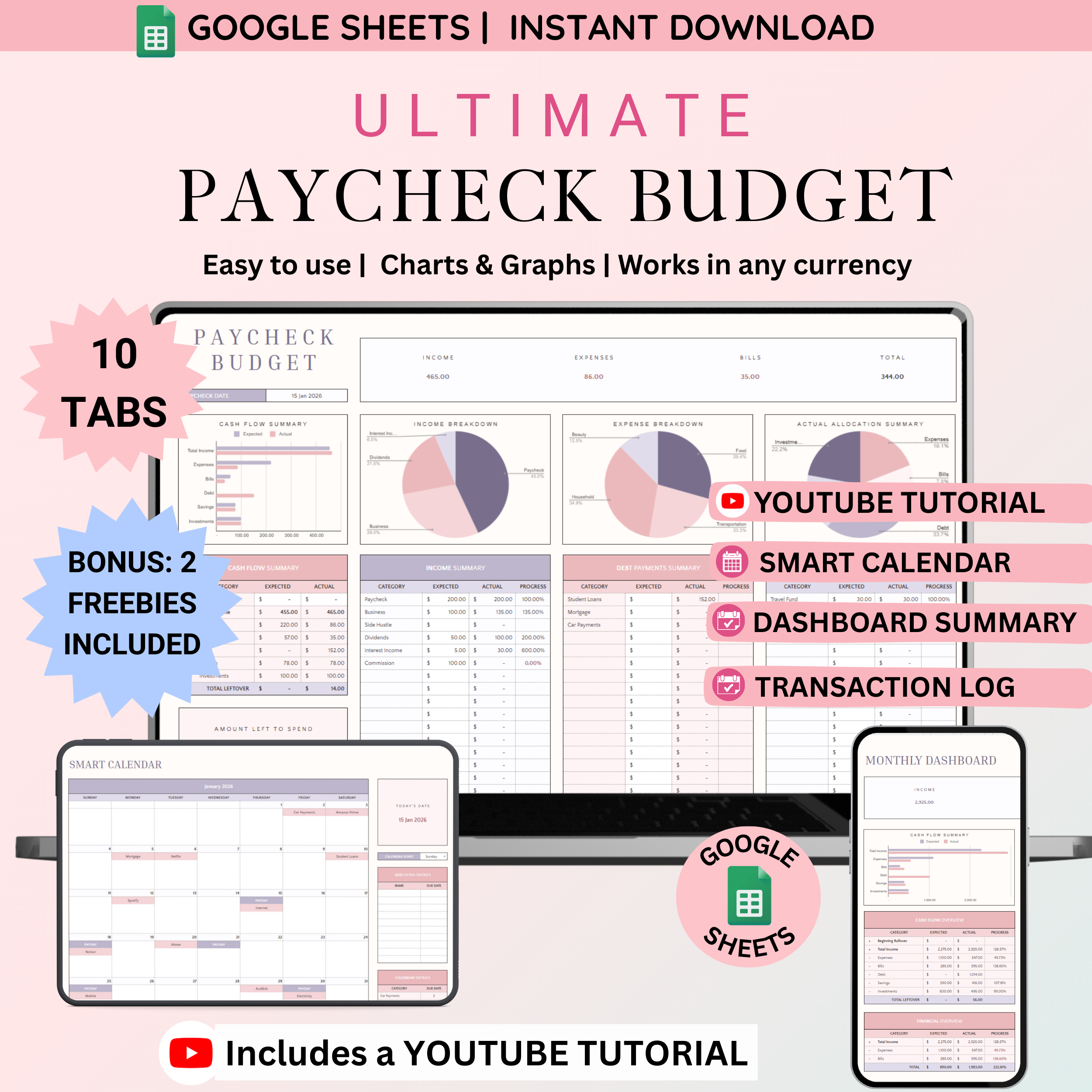 Ultimate Bills & Paycheck Planner
