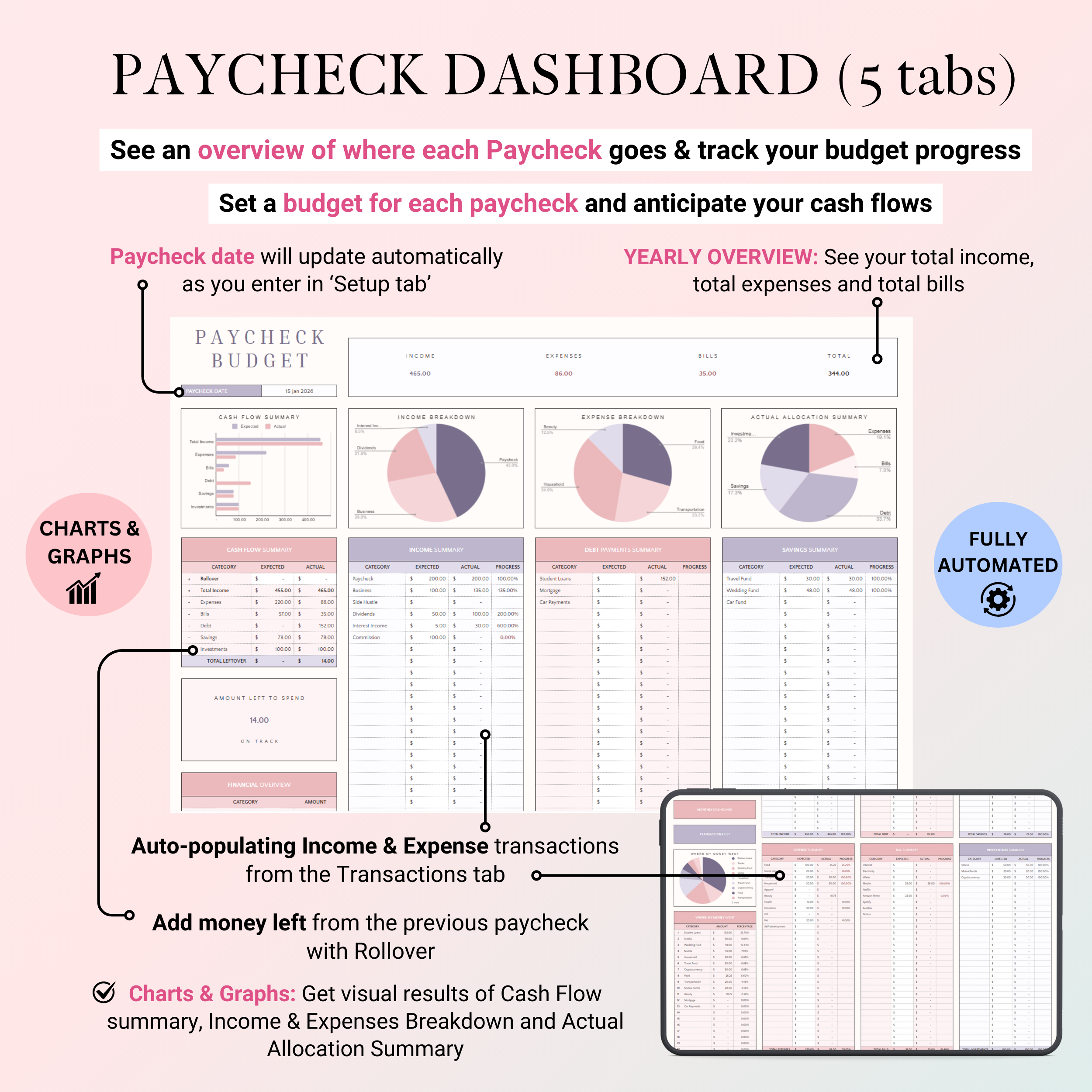 Ultimate Bills & Paycheck Planner