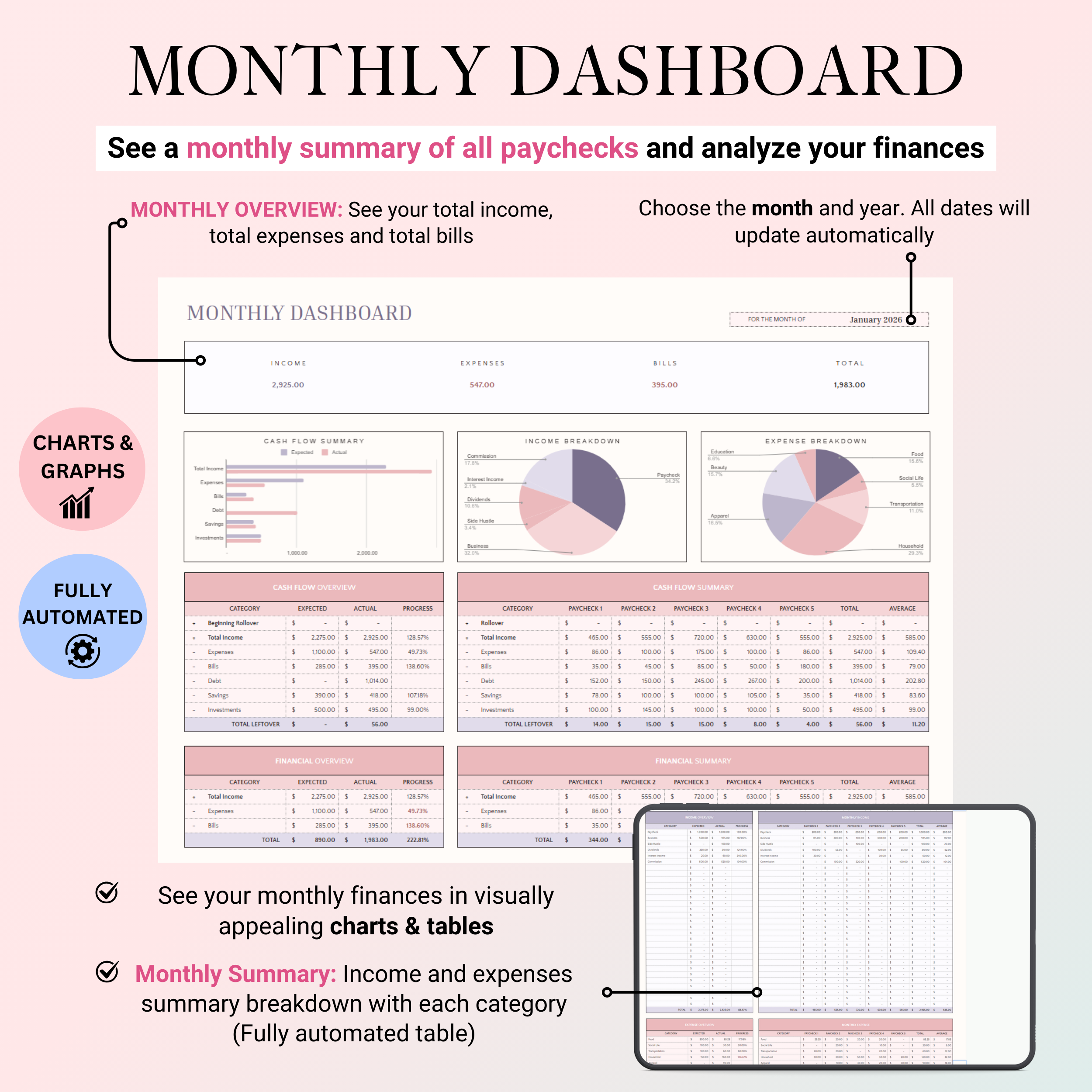 Ultimate Bills & Paycheck Planner